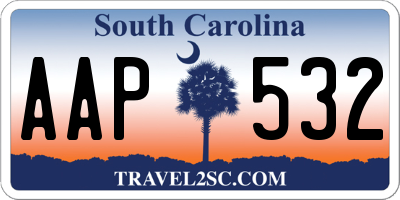 SC license plate AAP532