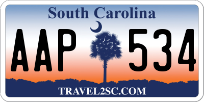 SC license plate AAP534