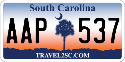 SC license plate AAP537