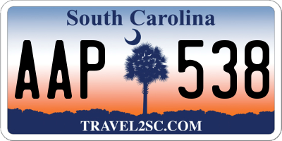 SC license plate AAP538