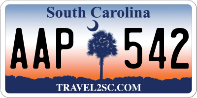 SC license plate AAP542