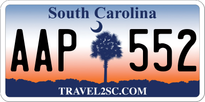 SC license plate AAP552