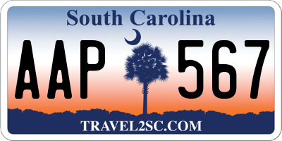 SC license plate AAP567