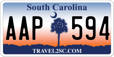 SC license plate AAP594