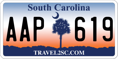 SC license plate AAP619