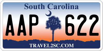 SC license plate AAP622