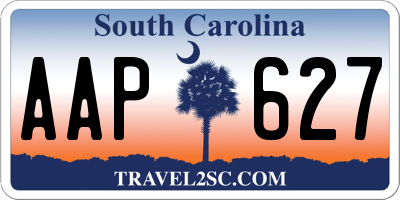 SC license plate AAP627