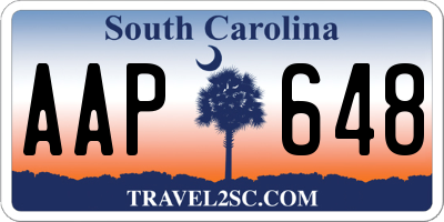 SC license plate AAP648