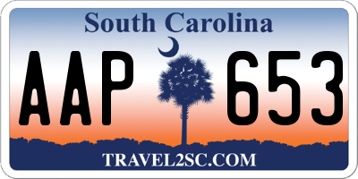 SC license plate AAP653