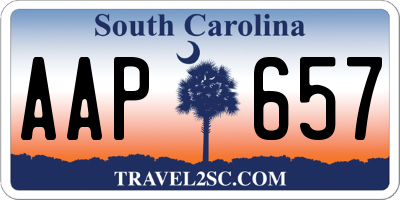 SC license plate AAP657