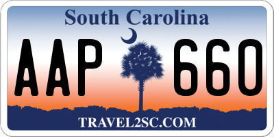 SC license plate AAP660
