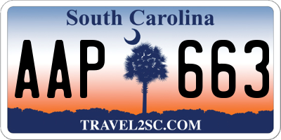 SC license plate AAP663