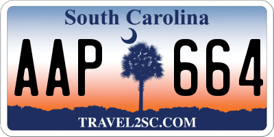 SC license plate AAP664