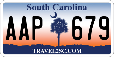 SC license plate AAP679