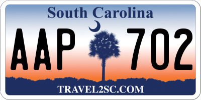 SC license plate AAP702