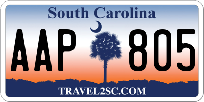 SC license plate AAP805