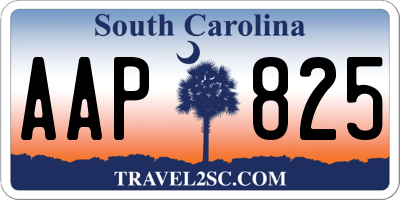 SC license plate AAP825