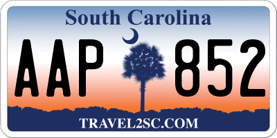 SC license plate AAP852