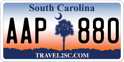 SC license plate AAP880