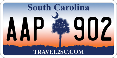 SC license plate AAP902