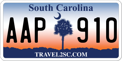 SC license plate AAP910