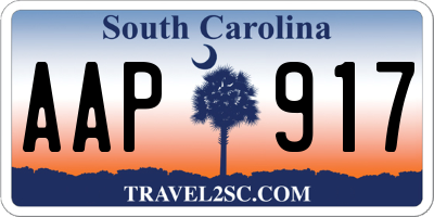 SC license plate AAP917