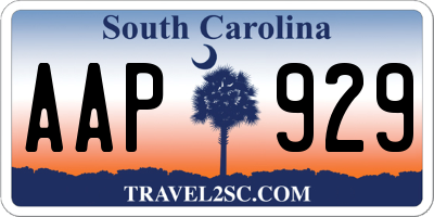 SC license plate AAP929