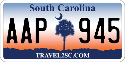 SC license plate AAP945