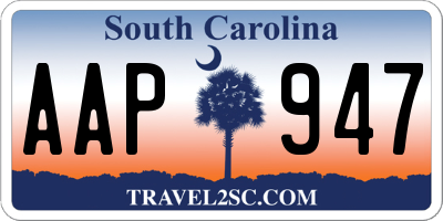 SC license plate AAP947