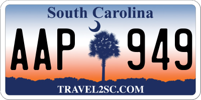 SC license plate AAP949