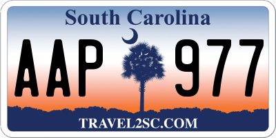 SC license plate AAP977