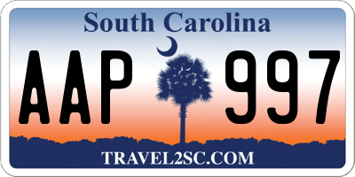 SC license plate AAP997