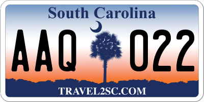 SC license plate AAQ022