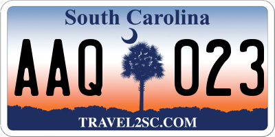 SC license plate AAQ023