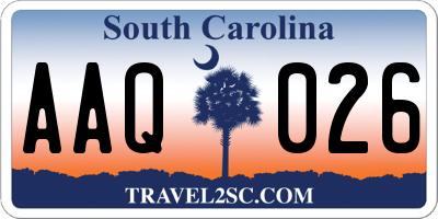 SC license plate AAQ026