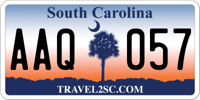 SC license plate AAQ057