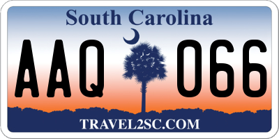 SC license plate AAQ066