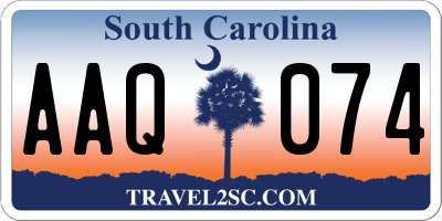 SC license plate AAQ074