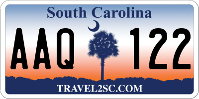 SC license plate AAQ122