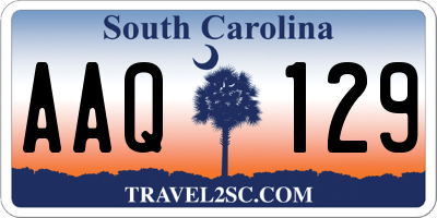 SC license plate AAQ129