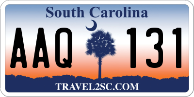 SC license plate AAQ131