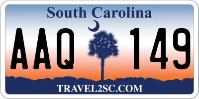 SC license plate AAQ149