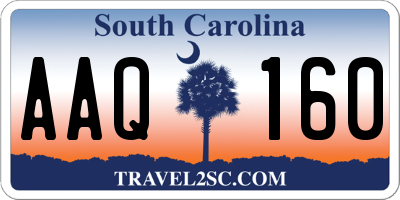 SC license plate AAQ160