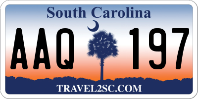 SC license plate AAQ197