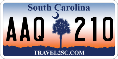 SC license plate AAQ210