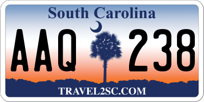 SC license plate AAQ238