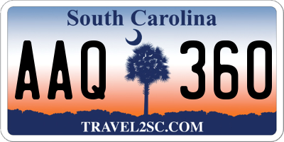 SC license plate AAQ360