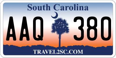 SC license plate AAQ380