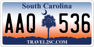 SC license plate AAQ536