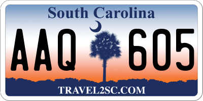 SC license plate AAQ605